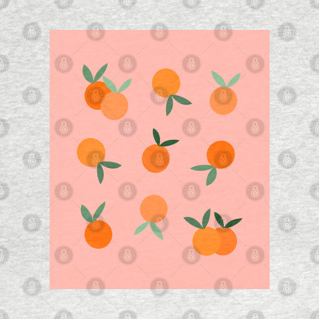 Oranges Fruit Pattern on Peach Background by OneThreeSix